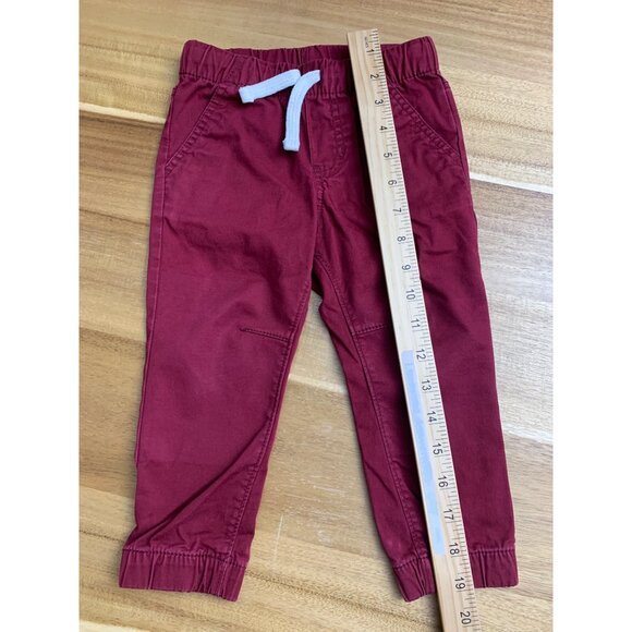 Cat & Jack Toddler Burgundy Pull-On Pants w/ Stretch Waistband & Drawstring 2T - Picture 9 of 10